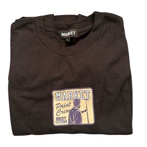 Market Black T-Shirt with Paint Crew Graphic Size Small NWOT‎